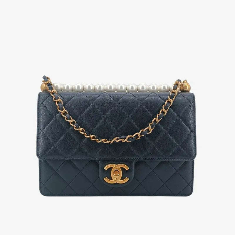 jah177-chanel-black-calfskin-quilted-lmitation-pearl-flap-bag