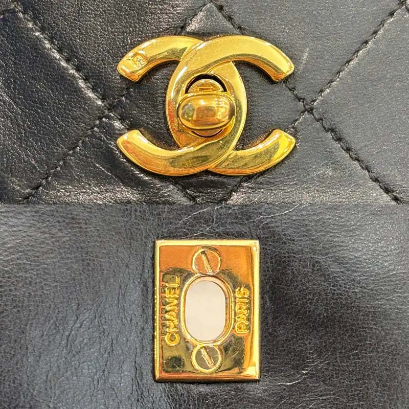 jah191-chanel-vintage-black-lambskin-quilted-flap-bag
