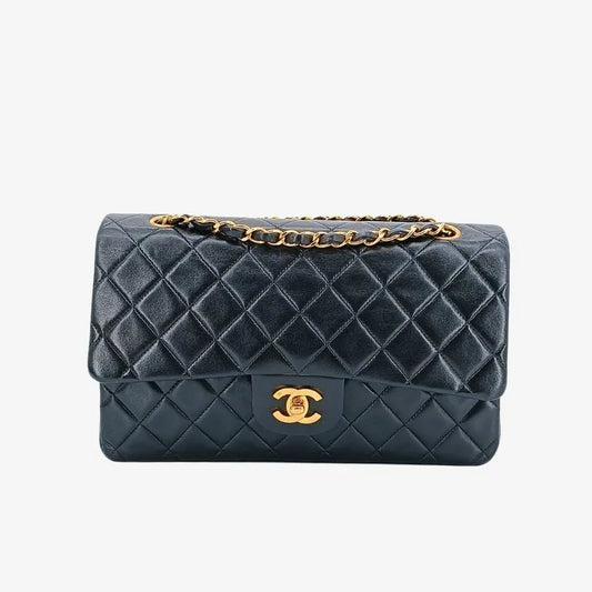 ra205-chanel-vintage-black-lambskin-25cm-classic-flap-bag