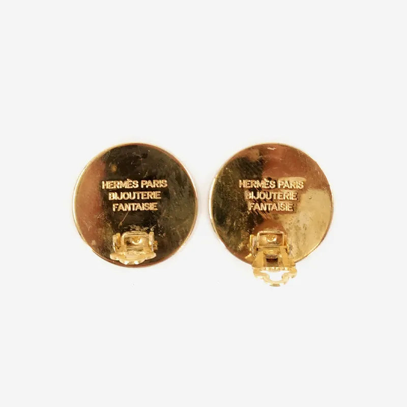 jm734-hermes-vintage-gold-plated-clip-on-earrings