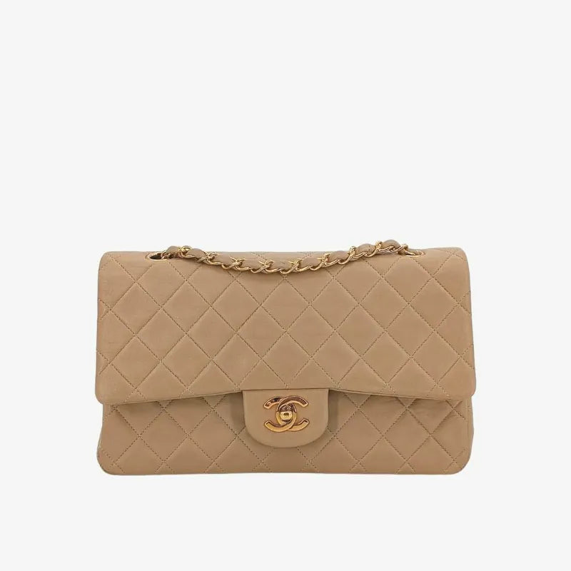 ra018-chanel-vintage-beige-lambskin-25cm-classic-flap-bag