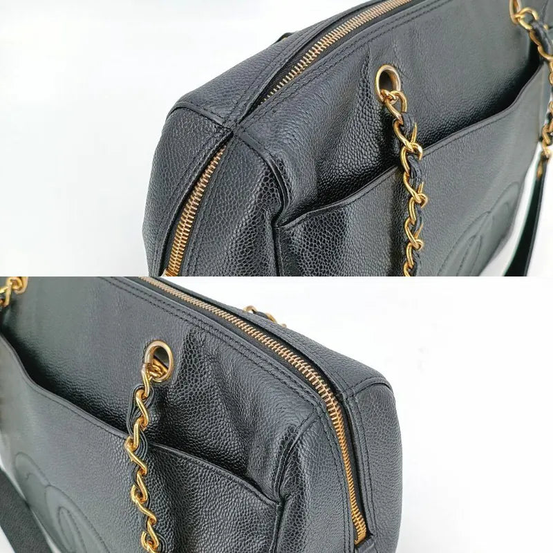 jt013-chanel-vintage-black-caviar-leather-embossed-logo-tote-bag