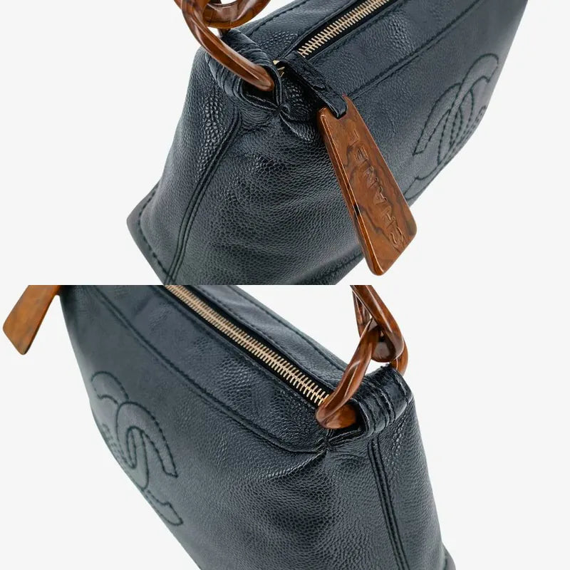 jah143-chanel-vintage-black-caviar-leather-wood-chain-handle-bag