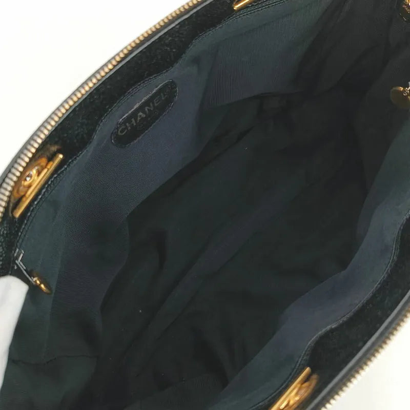 jah159-chanel-vintage-black-caviar-leather-embossed-logo-tote-bag
