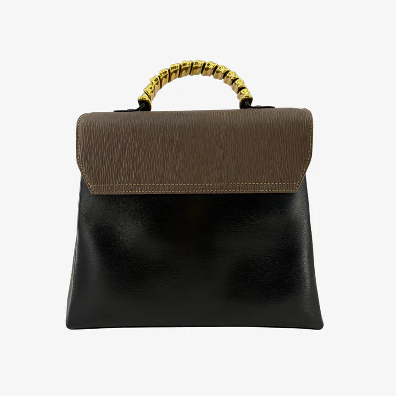 jah210-loewe-vintage-black-brown-gold-suede-caviar-leather-shoulder-bag-handbag