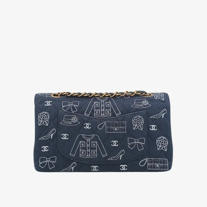 sh002-chanel-vintage-navy-canvas-icon-print-classic-double-flap-bag