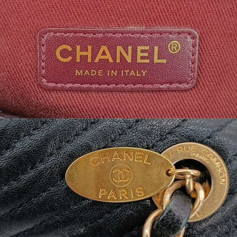 c486-chanel-vintage-black-calfskin-chevron-flap-bag