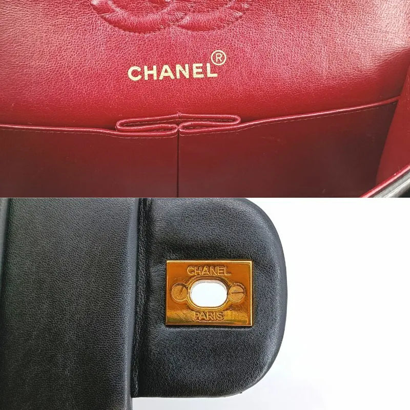 jt008-chanel-vintage-black-lambskin-23cm-classic-flap-bag