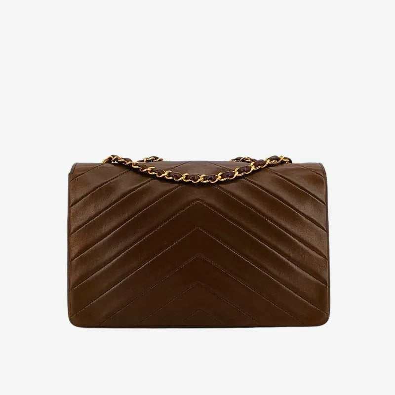 90227502-chanel-vintage-dark-brown-lambskin-chevron-flap-bag