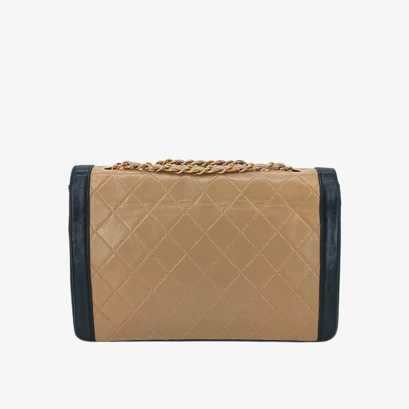 jt253-chanel-vintage-beige-lambskin-quilted-flap-bag