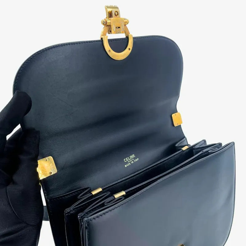 re090-celine-vintage-navy-leather-shoulder-bag