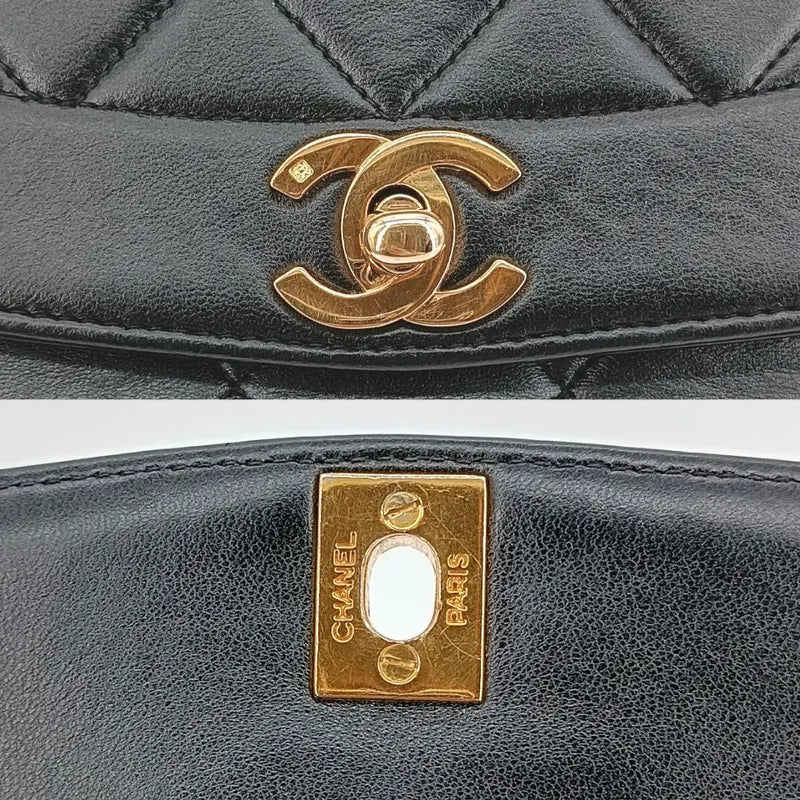 c403-chanel-vintage-black-lambskin-25cm-diana-flap-bag