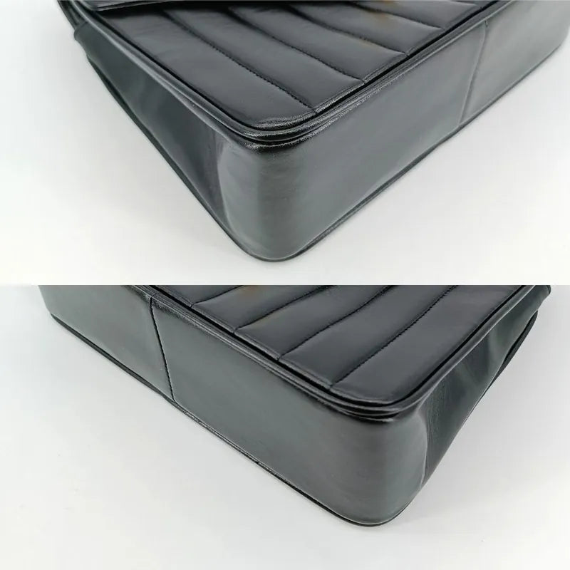 jt283-chanel-vintage-black-lambskin-chevron-envelope-flap-bag