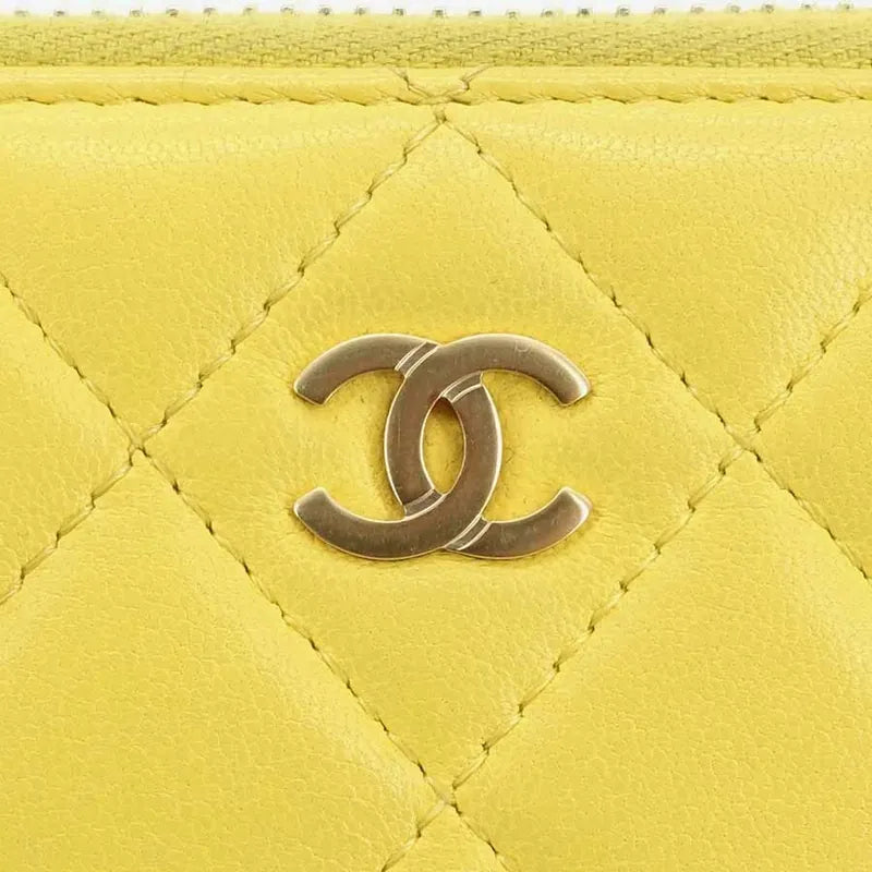 jr467-chanel-yellow-lambskin-qulited-wallet