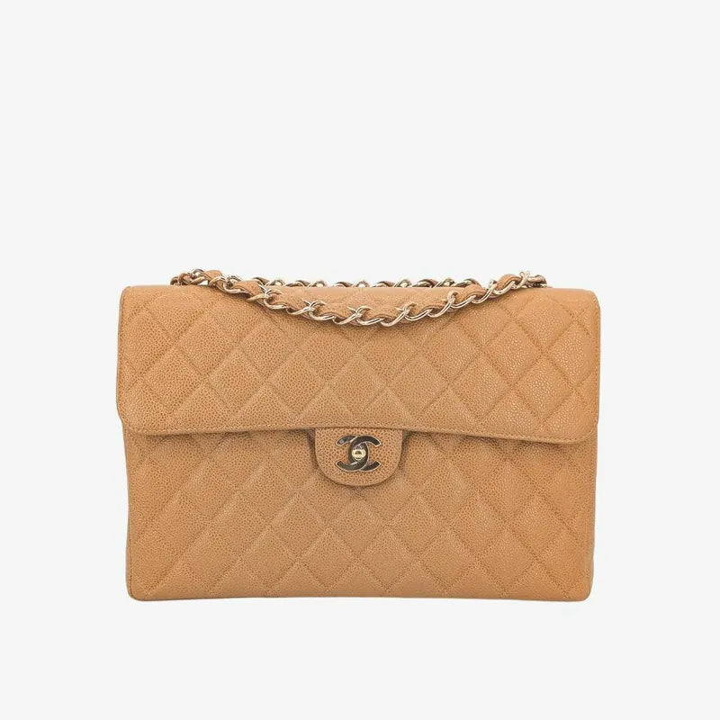 c321-chanel-vintage-beige-caviar-leather-jumbo-classic-flap-bag