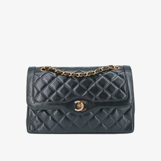 jr276-chanel-vintage-black-lambskin-paris-limited-edition-flap-bag