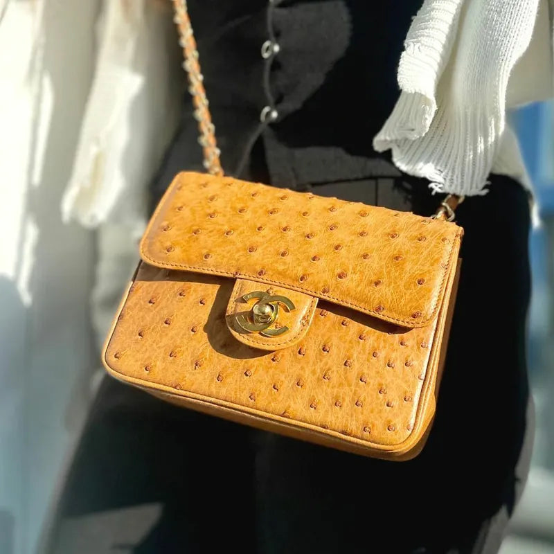 sh017-chanel-vintage-brown-ostrichskin-17cm-mini-square-flap-bag