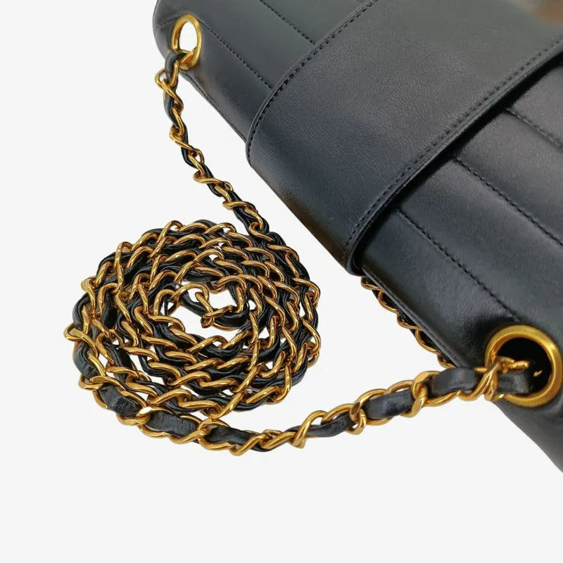 c510-chanel-vintage-black-lambskin-horizontal-stripes-flap-bag