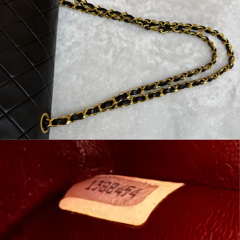 jw872-chanel-vintage-black-lambskin-25cm-classic-flap-bag