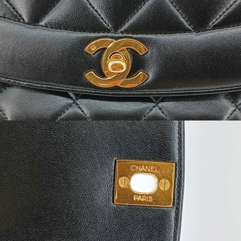 ra086-chanel-vintage-black-lambskin-25cm-diana-flap-bag