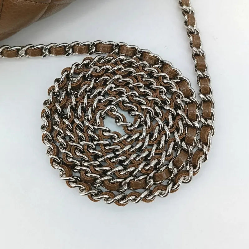 c453-chanel-vintage-brown-caviar-leather-mini-flap-bag