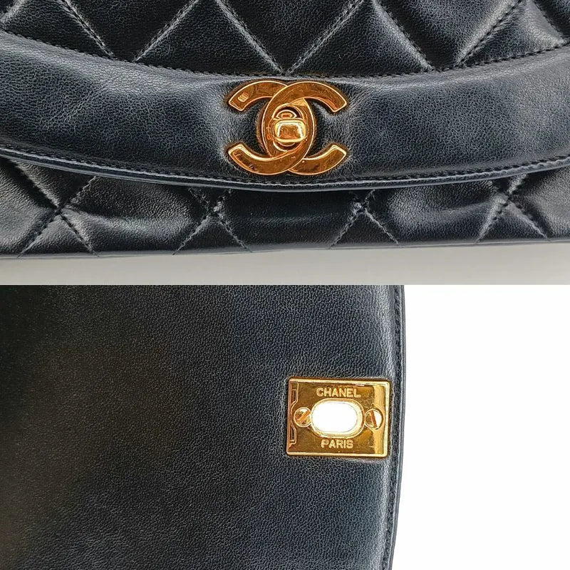 jt566-chanel-vintage-black-lambskin-25cm-diana-flap-bag