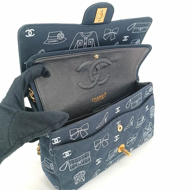 sh002-chanel-vintage-navy-canvas-icon-print-classic-double-flap-bag
