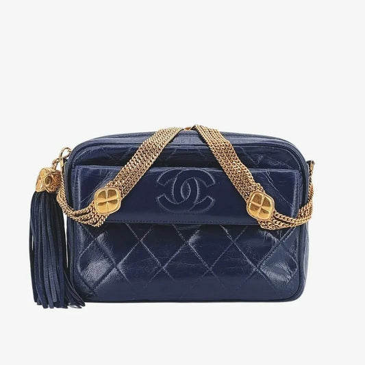 c423-chanel-vintage-navy-lambskin-clover-chain-camera-bag