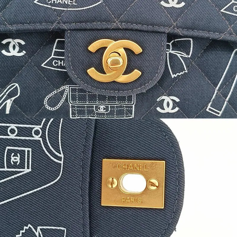 sh002-chanel-vintage-navy-canvas-icon-print-classic-double-flap-bag