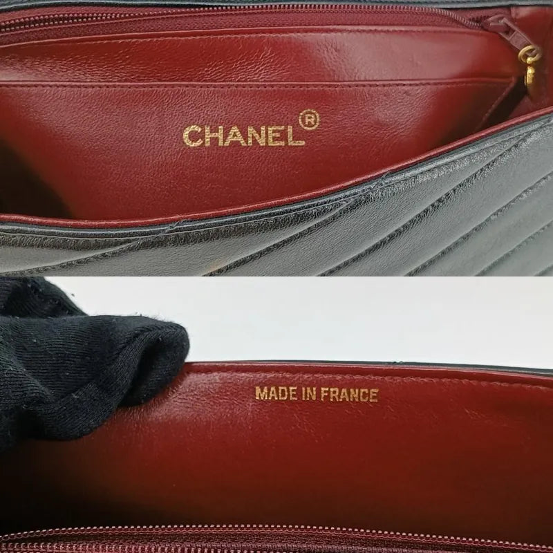 jt444-chanel-vintage-black-lambskin-cross-stripe-flap-bag