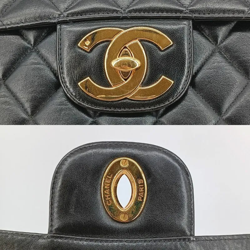 c439-chanel-vintage-black-lambskin-jumbo-classic-flap-bag