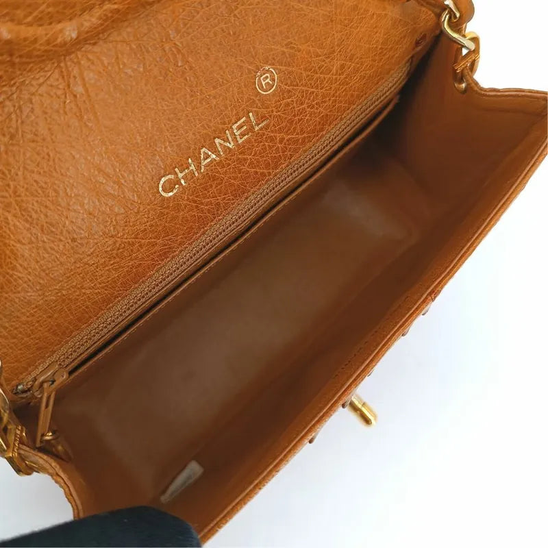 sh017-chanel-vintage-brown-ostrichskin-17cm-mini-square-flap-bag