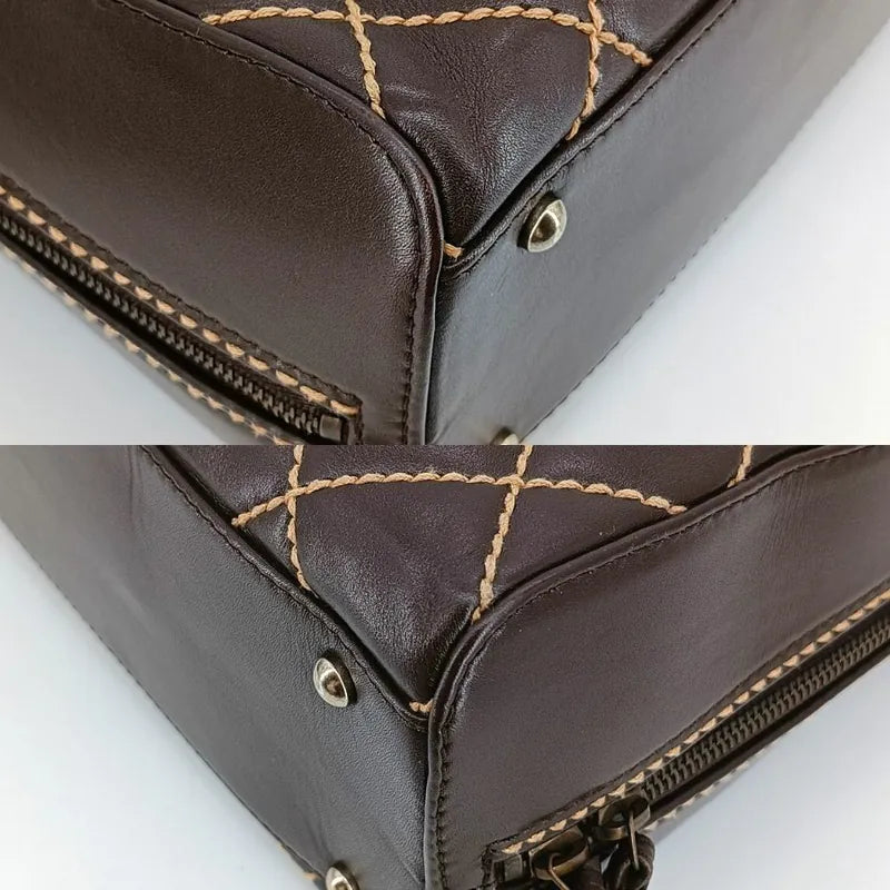 jt583-chanel-vintage-brown-calfskin-wild-stitch-handbag