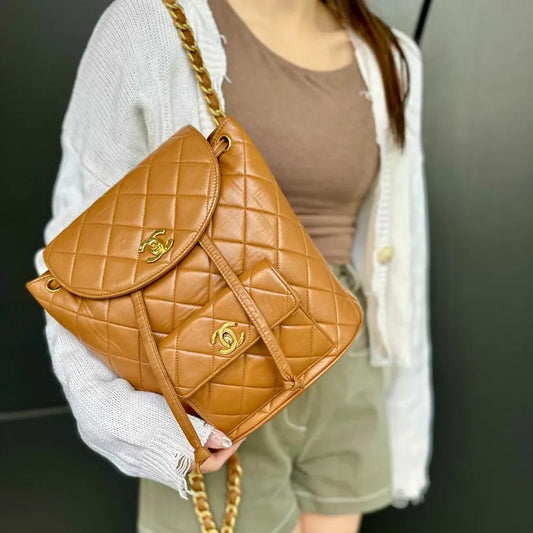 c420-chanel-vintage-brown-lambskin-duma-backpack