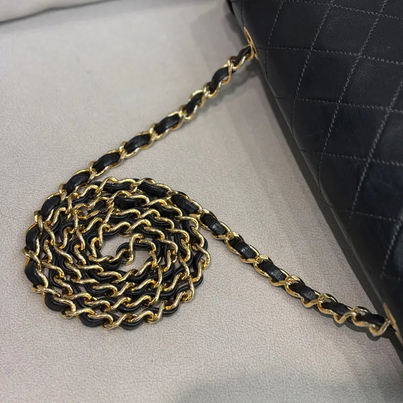 jah191-chanel-vintage-black-lambskin-quilted-flap-bag