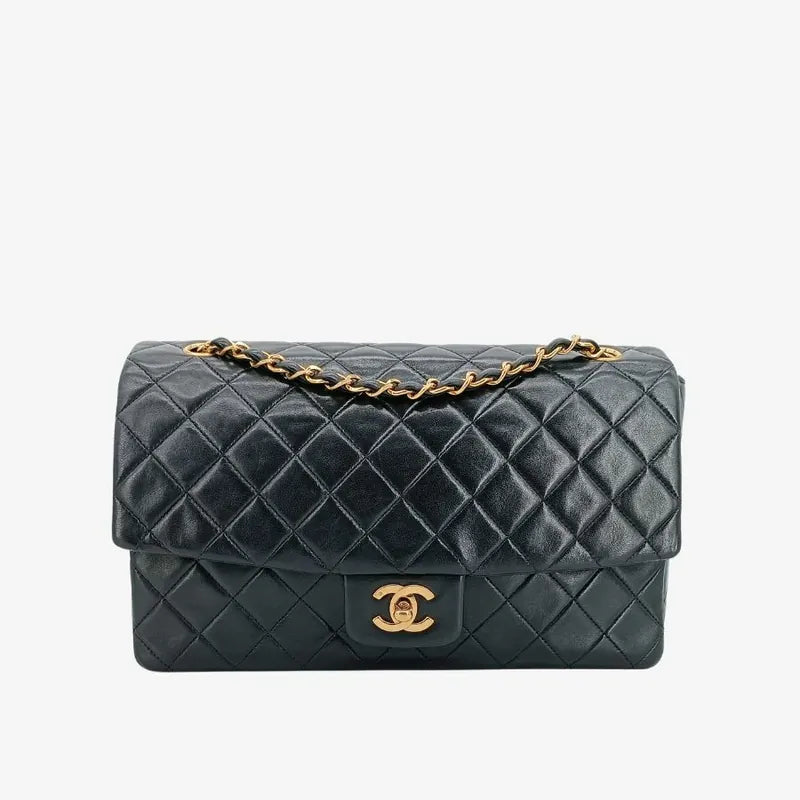 js552-chanel-vintage-black-lambskin-27cm-classic-flap-bag