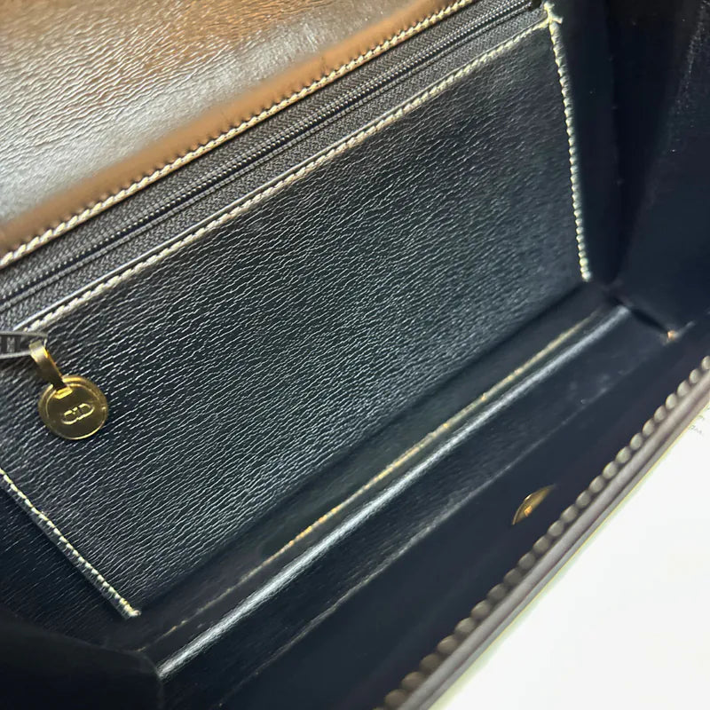 jw677-christian-dior-vintage-black-leather-2-ways-clutch-shoulder-bag