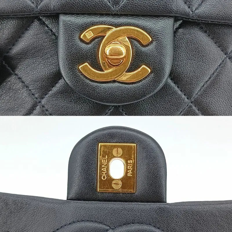 ra353-chanel-vintage-dark-grey-lambskin-17cm-mini-square-flap-bag