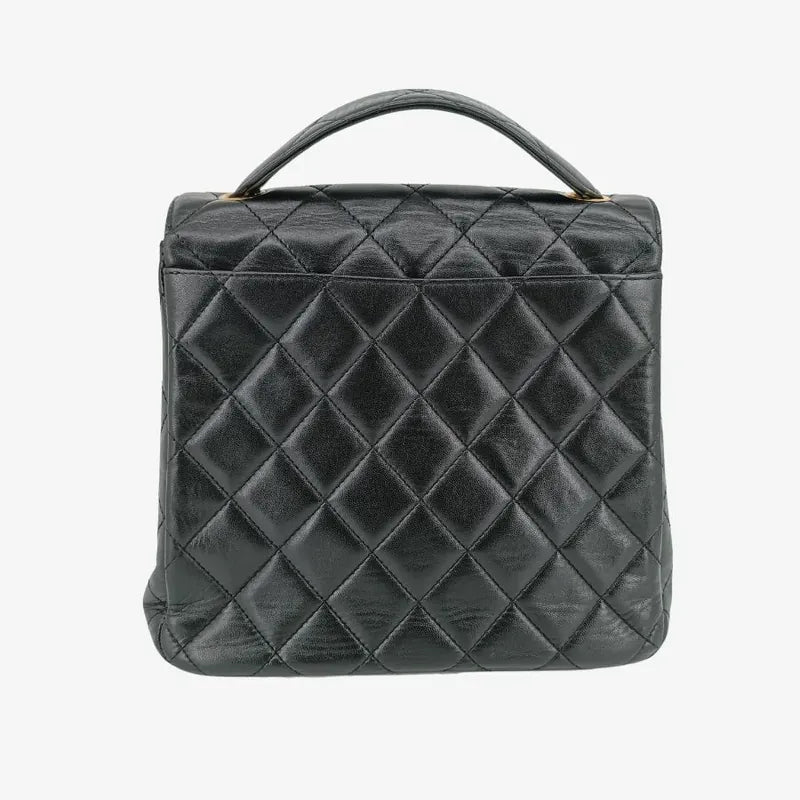 js503-chanel-vintage-black-lambskin-quilted-flap-bag