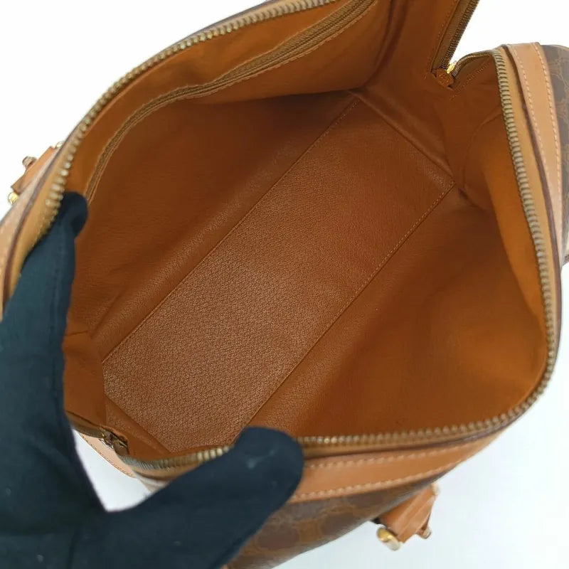 jt557-celine-brown-canvas-macadam-boston-handbag