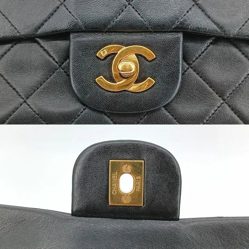 c416-chanel-vintage-black-lambskin-23cm-classic-flap-bag