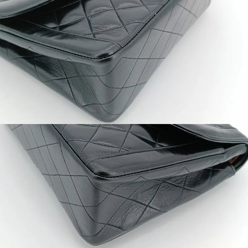 js367-chanel-vintage-black-lambskin-quilted-flap-bag