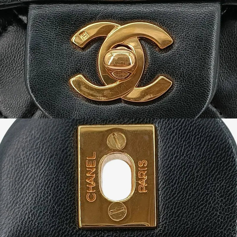 ra655-chanel-vintage-black-lambskin-25cm-classic-flap-bag