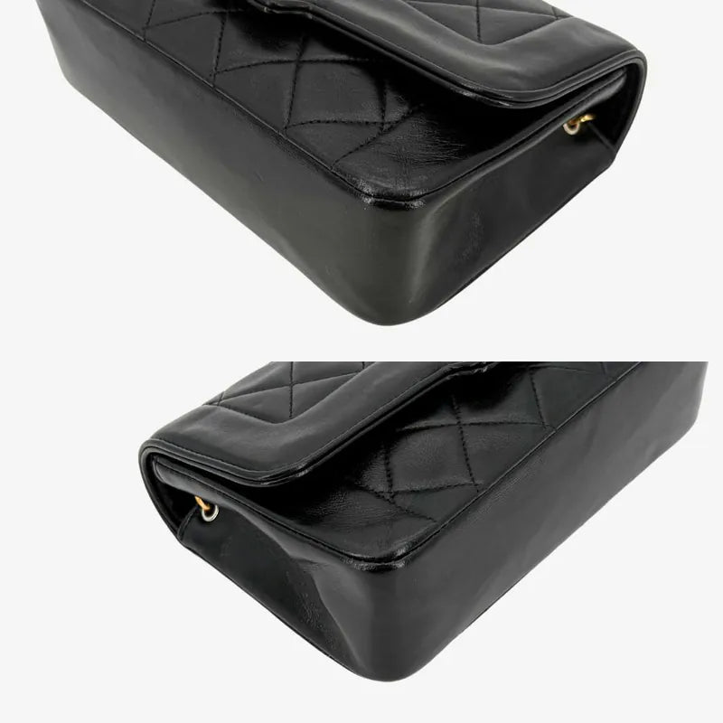 c575-chanel-vintage-black-lambskin-gold-chain-flap-bag