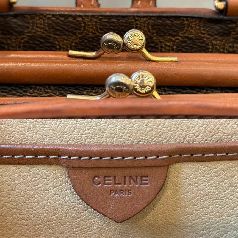 rb044-celine-vintage-brown-pvc-macadam-pattern-shoulder-bag