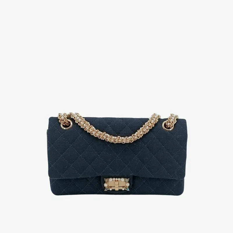 c385-chanel-vintage-black-cotton-255-rhinestone-flap-bag