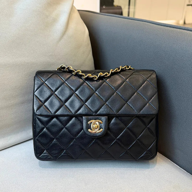 jw671-chanel-vintage-black-lambskin-20cm-mini-square-flap-bag