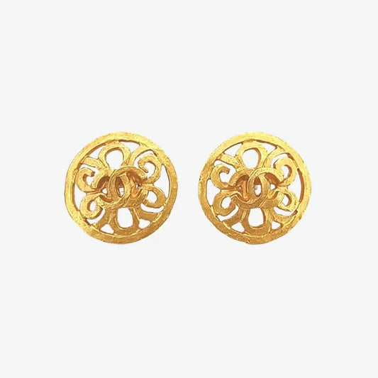 js315-chanel-vintage-button-gold-plated-clip-on-earrings