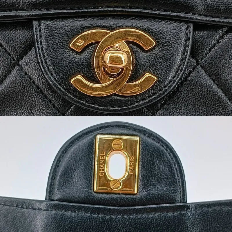 ju697-chanel-vintage-black-lambskin-quilted-flap-bag