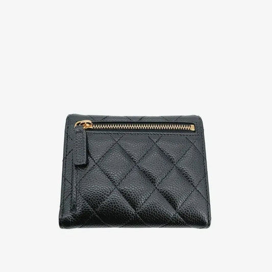 js970-chanel-balck-caviar-leather-classic-small-flap-wallet